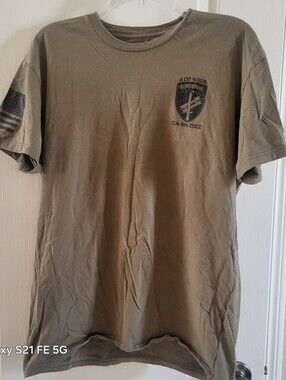Olive Green Short-Sleeve Military Graphic Tee
